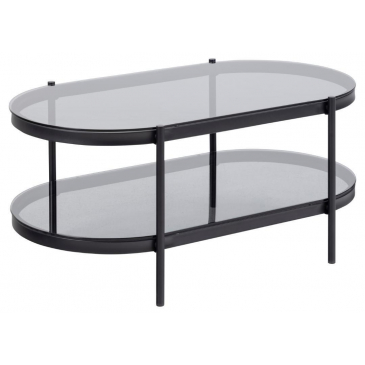 Salontafel Vadodara Glas Grijs 95cm - Giga Living