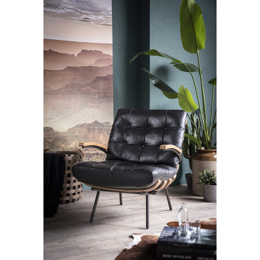 Eleonora Fauteuil Bastiaan Zwart Java Leder 