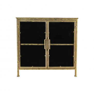 HSM Collection Vitrinekast Fletcher 90cm Goud Metaal/Glas