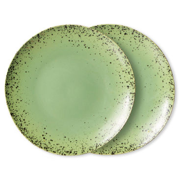 Hkliving 70S Ceramics: Diner Bord, Kiwi - Set van 2