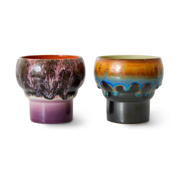 HKliving 70s Ceramics: Lungo Mok Merge Set van 2