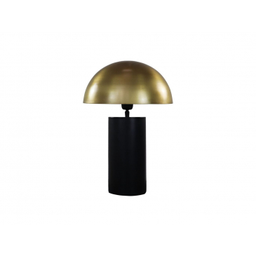 HSM Collection Tafellamp Met Kap 30cm Zwart/Goud Metaal