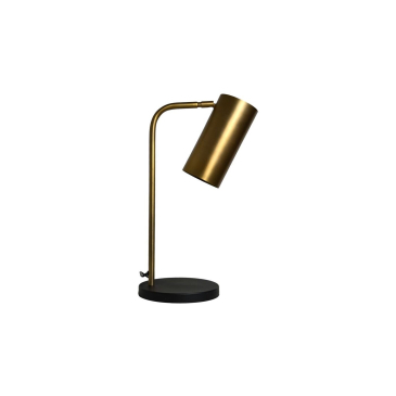 HSM Collection Tafellamp Met Cillinder 30cm Goud/Zwart Metaal