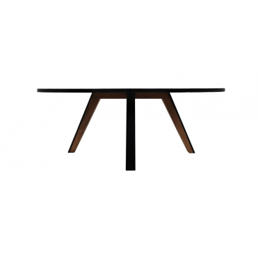 HSM Collection Eettafel Ovaal Milano 220cm Naturel/Zwart Acaciahout/Ijzer