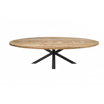 HSM Collection Eettafel Ovaal 180cm Naturel/Zwart Mangohout/Metaal