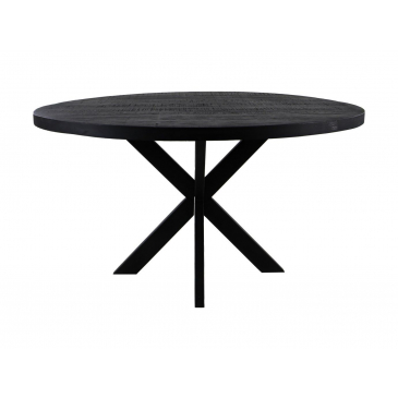 HSM Collection Eettafel Rond Melbourne Ø80cm Zwart Mangohout/Metaal