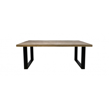 HSM Collection Eettafel Rechthoekig Melbourne U-poot 160cm Naturel/Zwart Mangohout/Metaal