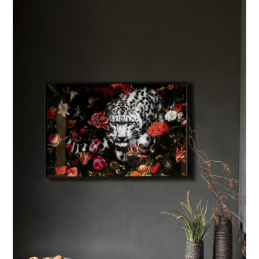 Coco Maison Schilderij Floral Cheetah 120x80cm