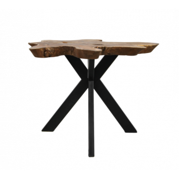 HSM Collection Salontafel Victoria Ø60-70x53cm Teak/Ijzer