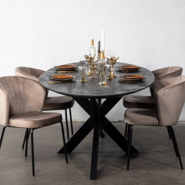 Eettafel Diamond Zwart Ovaal 160cm - Giga Meubel 