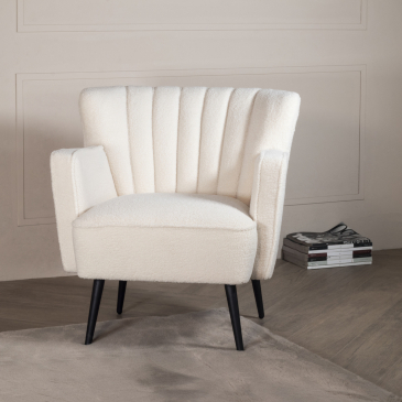 Fauteuil Fonz Teddy Wit - Giga Meubel