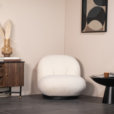Fauteuil Leyla Teddy Wit  - Giga Meubel