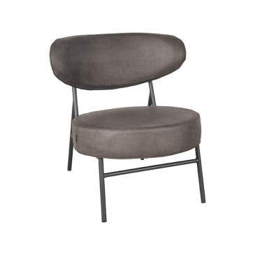 LABEL51 Fauteuil Zack Antraciet Micro Suede