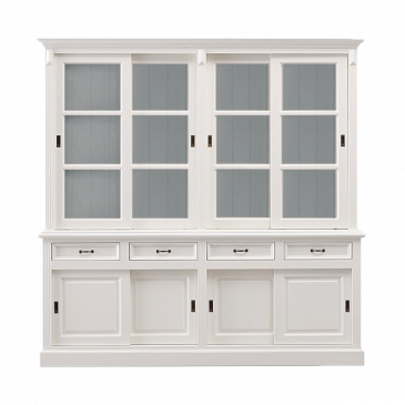 HSM Collection Buffetkast Provence 220cm Wit/Grijs Grenen/Glas