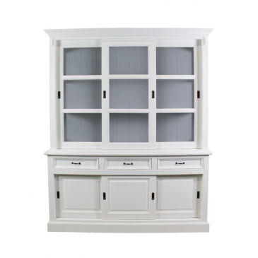 HSM Collection Buffetkast Provence 180cm Wit/Grijs Grenen/Glas