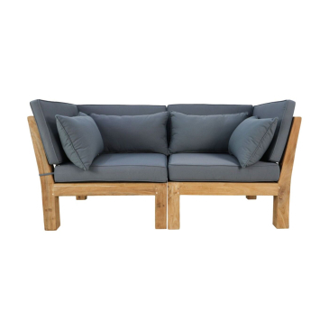 HSM Collection Tuin 2Zits Loungeset Modulair Aruba (Incl. Kussens) 2Delig Hout Bruin