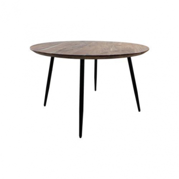 HSM Collection Eettafel Rond Zurich Ø120cm Naturel/Zwart Acaciahout/Metaal