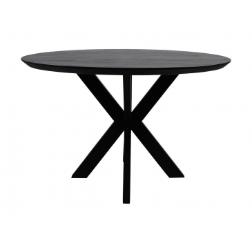 HSM Collection Eettafel Rond Zurich Ø120cm Zwart Acaciahout/Metaal