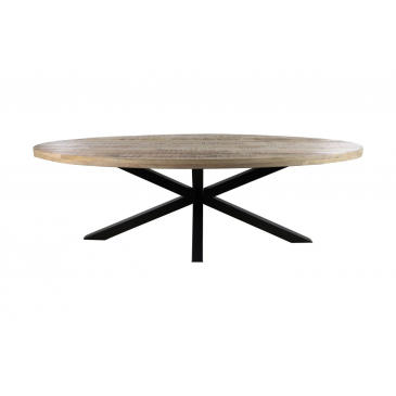 HSM Collection Eettafel Ovaal Portland 240cm Naturel Mangohout/Metaal