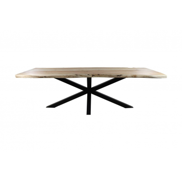 HSM Collection Eettafel Rechthoekig Soho 240cm Naturel/Zwart Acaciahout/Metal