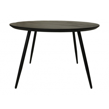 HSM Collection Eettafel Rond Zurich Ø120cm Zwart Acaciahout/Metaal Smal