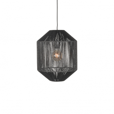 LABEL51 Hanglamp Ibiza - Zwart - Jute - 1-Lichts Cilinder