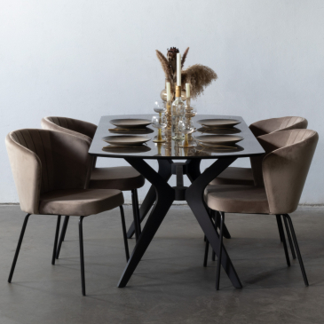 Eettafel Seth Zwart Ovaal 180cm - Giga Meubel