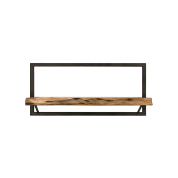 HSM Collection Wandplank Levels Live Edge 70x32cm Acacia/Ijzer