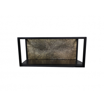 HSM Collection Wandbox Fletcher 55cm Goud/Zwart Ijzer/Aluminium/Mangohout