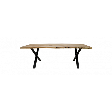 HSM Collection Eettafel Rechthoekig Soho 140cm Naturel/Zwart Acaciahout/Metaal