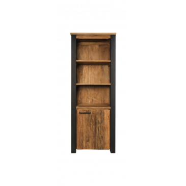 HSM Collection Boekenkast Atlanta Naturel/Zwart Teak/Metaal
