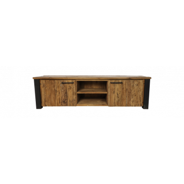 HSM Collection Tvmeubel Atlanta 175cm Naturel/Zwart Teak/Metaal