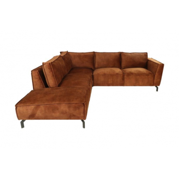 HSM Collection Hoekbank Links Morgan Adore Bruin Velours/Metaal