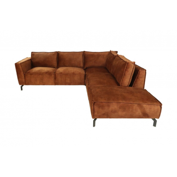 HSM Collection Hoekbank Rechts 2.5-Zits Morgan Adore Bruin Velours/Metaal