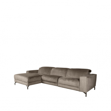 LABEL51 Bank Reza 2,5-Zits + Chaise Longue Links Taupe Cosmo