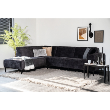 Bank Michelle 3-zits Zithoek + Ottomane Links Adore Antraciet