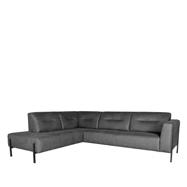 LABEL51 Bank Napoli Ottomane + 2.5-Zits Antraciet Micro Suede