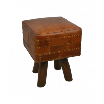 HSM Collection Kruk Patchwork 33cm Leder Vintage Cognac
