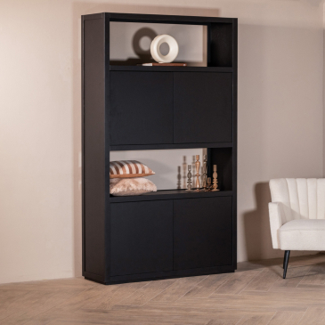 Wandkast Loft Eiken Zwart - Giga Meubel