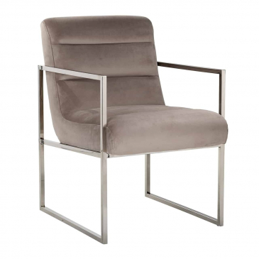 Richmond Stoel Rosa Khaki Velvet Zilver