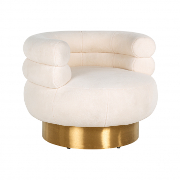 Richmond Draaifauteuil Fayah White Teddy / Brushed Gold