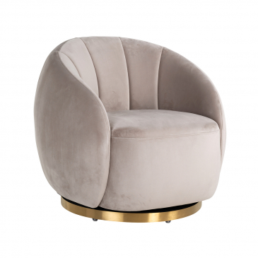 Richmond Draaifauteuil Jago Khaki Velvet / Brushed Gold