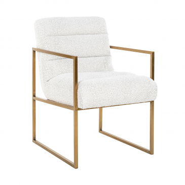 Richmond Stoel Lizzy White Bouclé / Gold