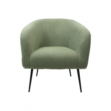 HSM Collection Fauteuil Groen/Zwart Teddy/Bouclé/Metaal