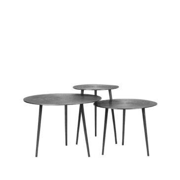 LABEL51 Salontafels Nobby Antiek Ash Metaal 60 cm (Set van 3)