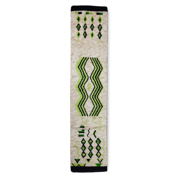 Hkliving Hand Gevlochten Wollen Runner Neon Groen (80x370)