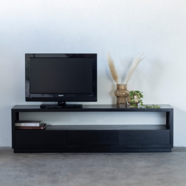 Tv-meubel Luxurious Zwart 150cm - Giga Meubel