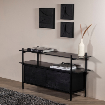 Tv-Meubel Antoni Zwart 130cm - Giga Meubel