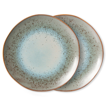 Hkliving 70S Ceramics: Diner Bord, Mineral - Set van 2