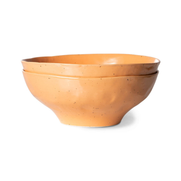 Hkliving Bold & Basic Ceramics: Large Bowl Oranje (Set van 2)
